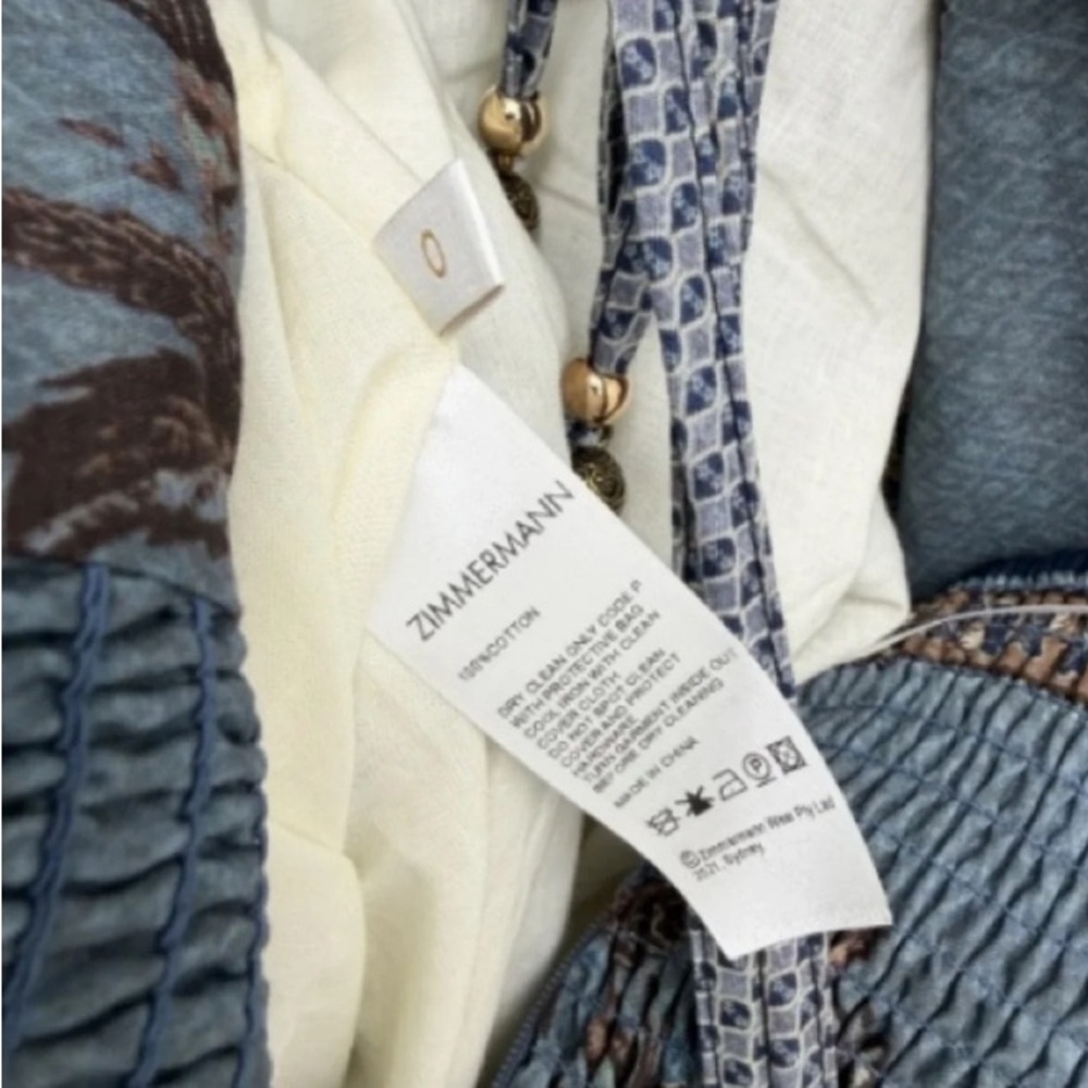 Zimmermann Retro Halter Neck Deep V Backless Linen Print Maxi Dress - Picture 4 of 9